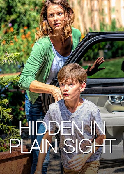 Hidden in Plain Sight, Movie Poster, Woman and Boy, Car, Running